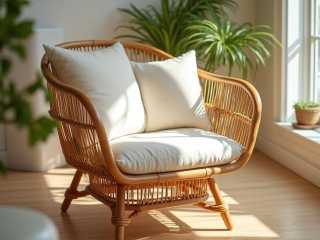 Coastal Rattan Chair with locally made badge