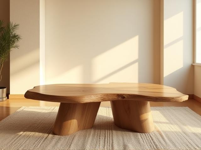Natural Wood Coffee Table with limited edition badge